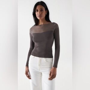 Trouve Gray Long sleeve Dressy Shirt size XS